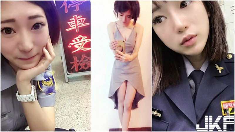 出沒在桃園！大眼正妹警察「Angel Lin」，制服底下竟有嫩白酥胸＋極細蠻腰：拜託逮捕我！