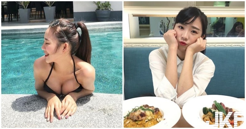 弘光科大超胸校花！泳池美乳照「事業線好深」，還有106公分美腿！