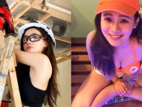 【蜗牛电竞】工地最美!大眼正妹「少圓Yuan」黑吊嘎上梯,「絕美側臉」狂散女神光!