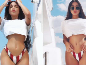 【蜗牛电竞】小腰精!奶妹隱乳術破功「比基尼罩不住立體雙頭燈」 上帝視角好幸福啊