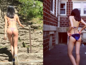 【蜗牛电竞】登山驚見前方「纖瘦正妹」有逆天長腿還內建絕美翹臀!意圖使人無法跟著走!