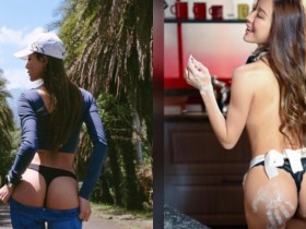 【蜗牛电竞】美臀女王「Lara 囍」室外大膽褪褲露出只穿小丁的渾圓美臀