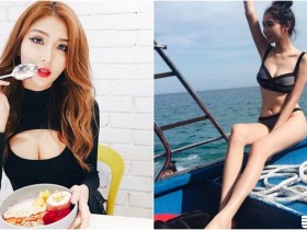 【蜗牛电竞】超兇妹子吃飯「胸前開洞」!渾圓美乳「狂露深溝」!比基尼出海照還秀美腿!