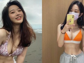 【蜗牛电竞】青春的力量!「正妹大學生」海邊玩耍身材太OP,「美乳腹肌」不愧是啦啦隊女孩!