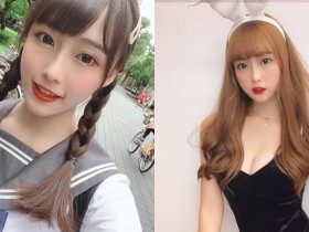 【蜗牛电竞】學生妹子「Angela」笑容超甜,「兔兔裝的深溝」有夠誘人!