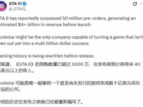 【蜗牛电竞】这么猛吗?网传《GTA6》预购销量突破5000万套 估创收超40亿美元
