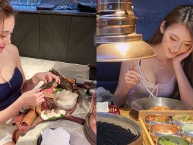 【蜗牛电竞】燒肉店的「爆乳正妹」張舒晴Annie,低頭甜笑超美味,網友眼睛先飽餐一頓了啦!