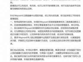【蜗牛电竞】氧望处罚wayward:暂停所有二路解说、商务合作和商业活动承接!