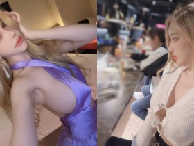 【蜗牛电竞】人間芭比!「雲嫣」洋裝包不住巨乳 從側邊悄悄掉出!