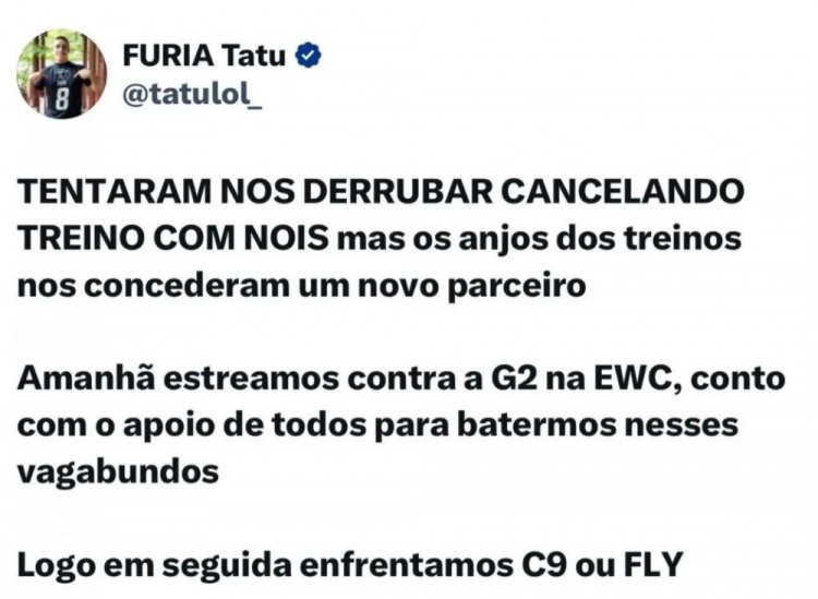 FUR打野Tatu：明天首战对上G2，需要大家的支持来痛揍他们