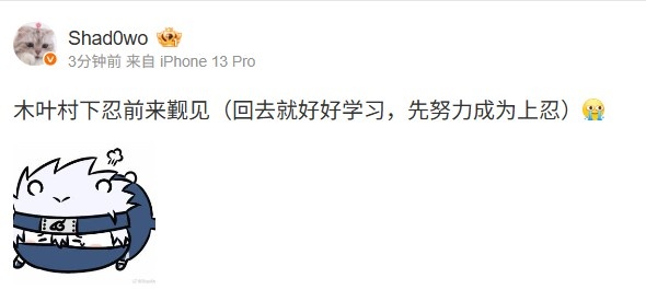 shad0w：木叶村下忍前来觐见（回去就好好学习 先努力成为上忍）