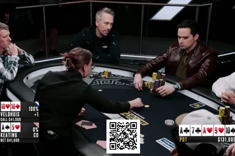 【EV扑克】葫芦成牌却仅跟注,Veldhuis诡异决策引全场调侃!与Keating扑克对决再掀波澜【蜗牛电竞】