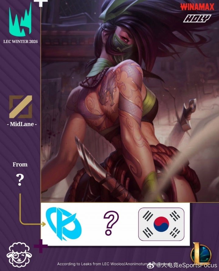 【蜗牛电竞】外媒爆料:一位效力于LPL的擅长阿卡丽韩国选手将加盟KC