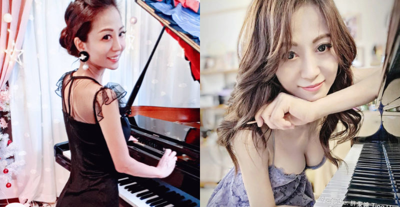 【蜗牛电竞】「氣質御姊」邊彈琴邊倒事業線，「兇猛雙峰」學生無法認真！