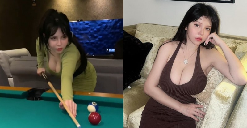 【蜗牛电竞】木瓜姊姊「Mandi香菱」爆乳打撞球　母球碰撞瞬間胸前兩顆也晃起來