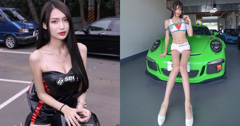 【蜗牛电竞】逆天長腿來襲！甜美車模「Vicky 邵婷」腿長114cm，「超亮車頭燈」也沒在客氣！