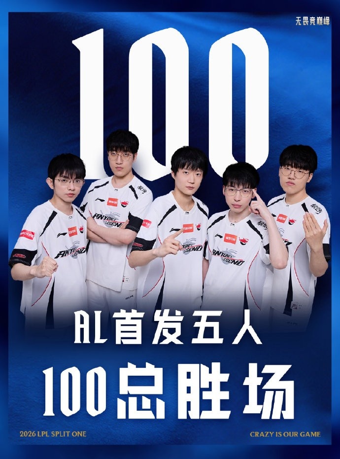 【蜗牛电竞】百炼成金！AL首发五人携手达成了在AL的100总胜场里程碑