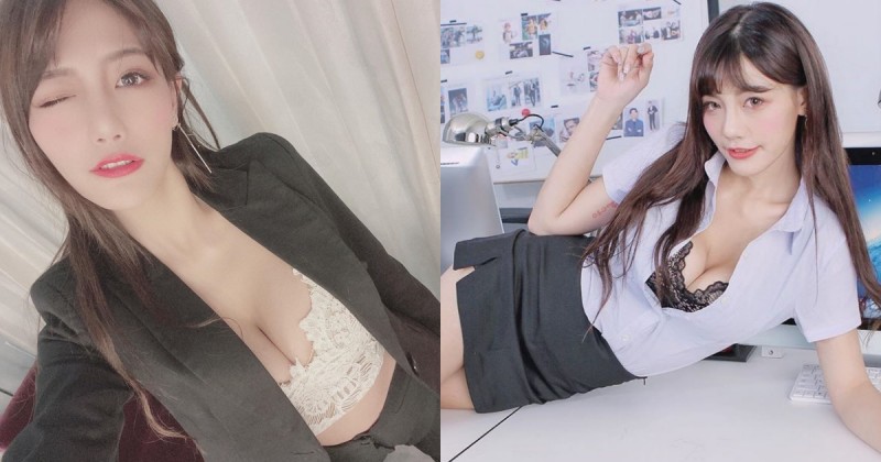 【蜗牛电竞】精神抖擻！「爆乳正妹同事」躺桌上，讓人難以專心的「超OP身材」！