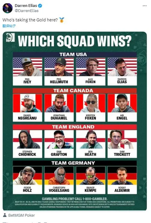 【EV扑克】欧美牌手争论“扑克奥运”阵容,却忽视了来自东方的“龙之队”?