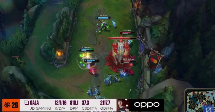 【蜗牛电竞】何意味?英文流以及拉美流将JDG战胜LYON的POM颁给了GALA