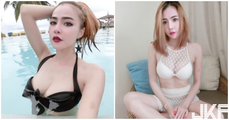 【蜗牛电竞】正妹水中放送「雪白美胸」，巨乳快衝破比基尼，真的好狂喔！