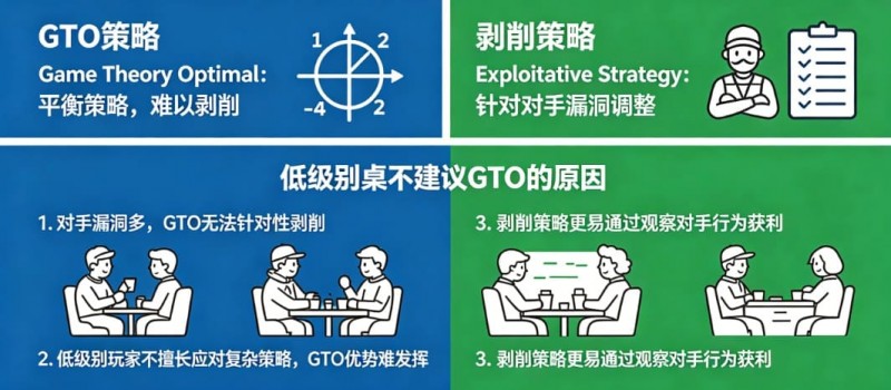 【蜗牛电竞】德州扑克:GTO vs 剥削策略。在低级别桌为什么不建议用GTO?