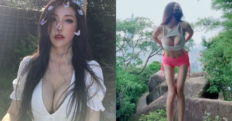 【蜗牛电竞】「巨乳細腰正妹」辣爬象山！「豐滿上圍」抖動畫面太犯規，翹臀長腿也好吸睛！