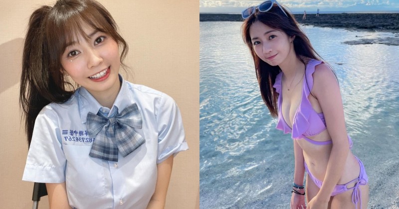 【蜗牛电竞】「啦啦隊正妹」綠島玩水太可愛！荷葉邊比基尼秀「白嫩雪乳」，看過都想被她加油！
