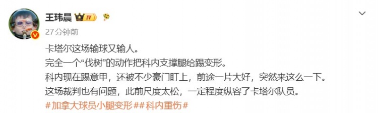 【蜗牛电竞】体坛周报记者:卡塔尔输球又输人 裁判也有问题纵容了卡塔尔队员