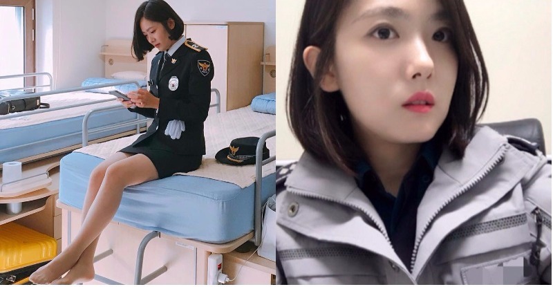 【蜗牛电竞】想被逮補！「美女警察」迷你窄裙大秀嫩白美腿，迷人笑容被處罰也願意！