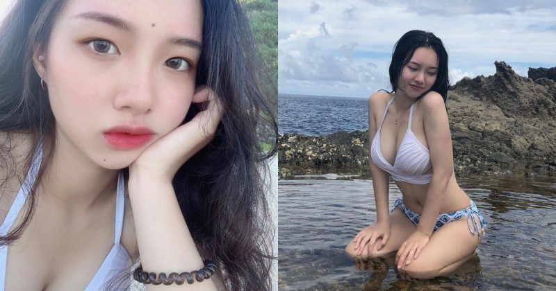 【蜗牛电竞】成大藥學系的「21歲小清新正妹」，綠島玩耍穿比基尼「雪白美乳」份量好驚人！