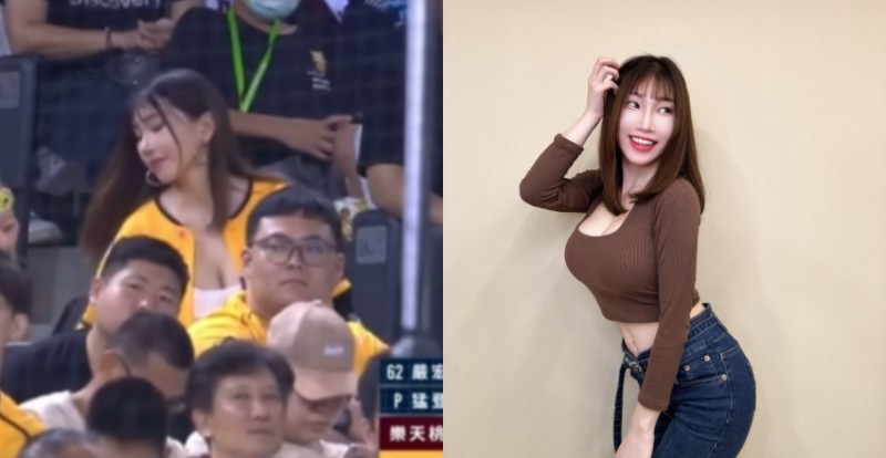 【蜗牛电竞】巨乳爪迷爆乳看球賽被轉播　真實身分是正妹專案經理！