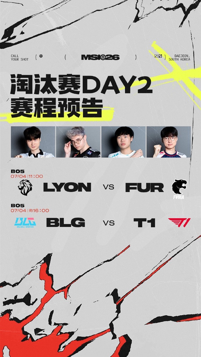 【蜗牛电竞】MSI淘汰赛第二日首发:BLG红方BP首选!knight战Faker BinvsDoran