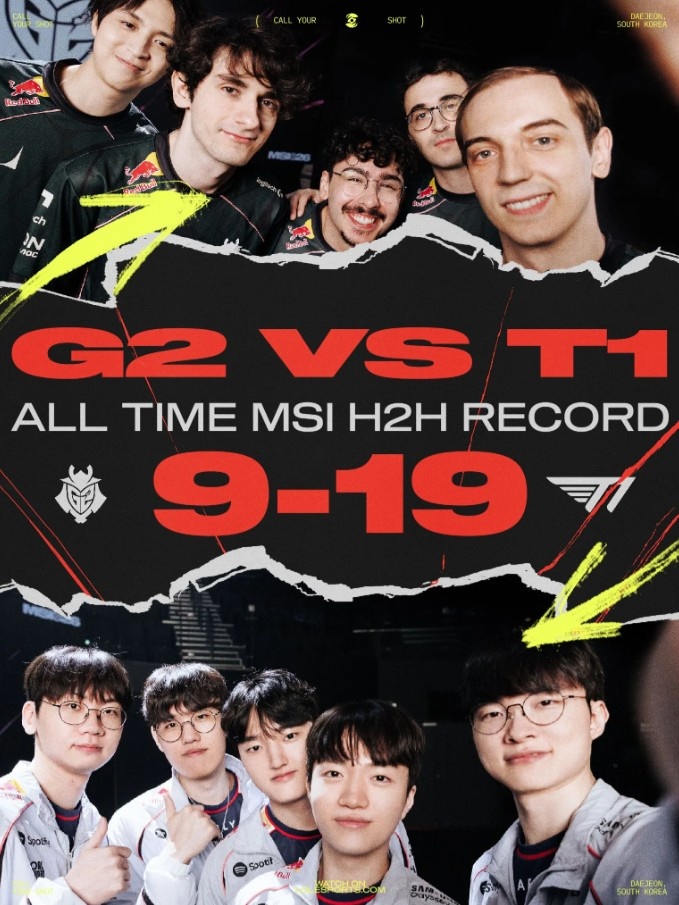 【蜗牛电竞】LEC分享G2、T1 MSI交手小场战绩:轮到G2这次缩小分差了