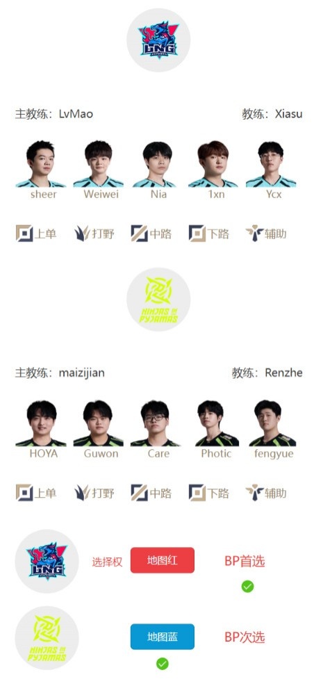 【蜗牛电竞】LPL组内赛7月26日首发名单:sheer交手HOYA Shanks大战Knight