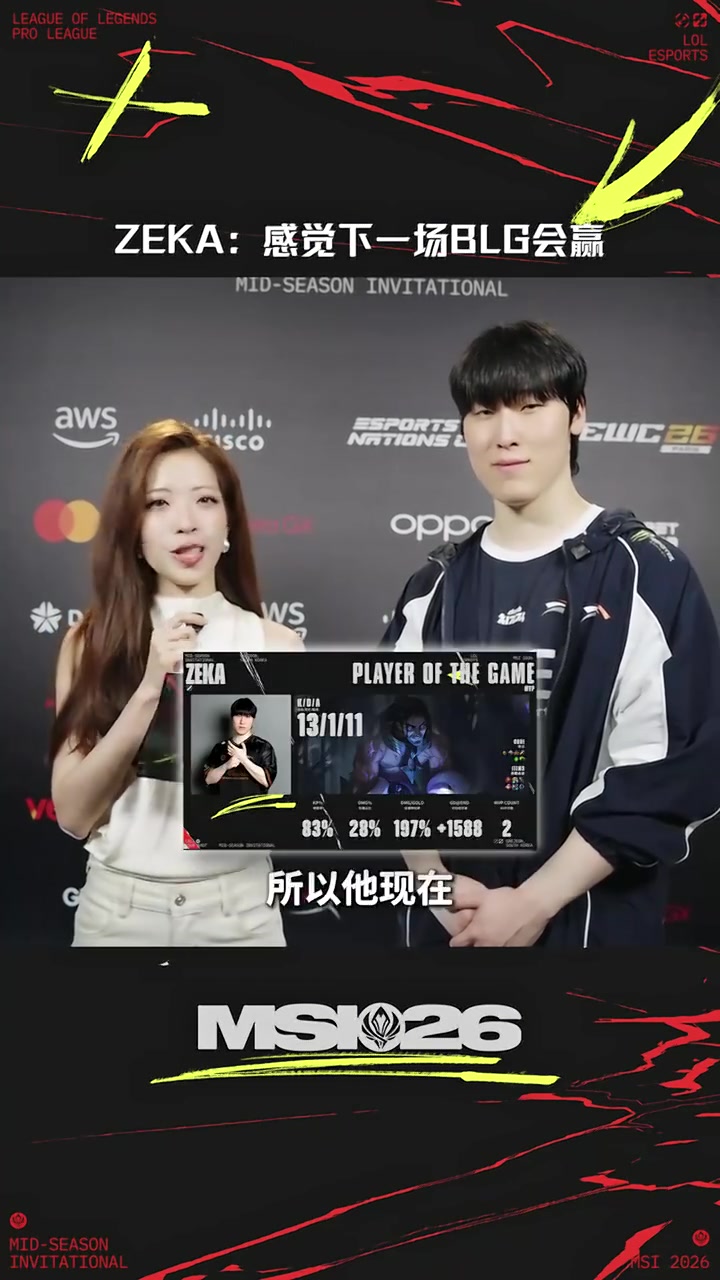 【蜗牛电竞】Zeka：感觉下一场BLG会赢；想在国际赛交手Faker