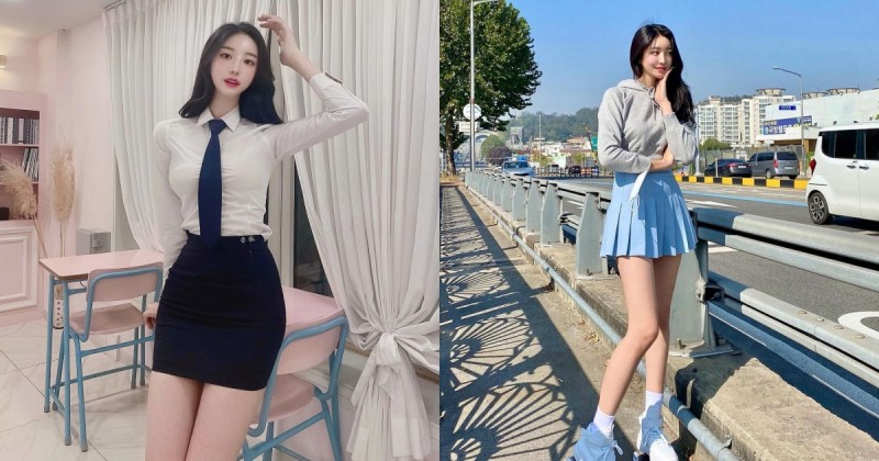 【蜗牛电竞】羨慕同學！美腿系「超正學姊」甜美外型讓人融化，衣服裡隱藏著迷人兇器